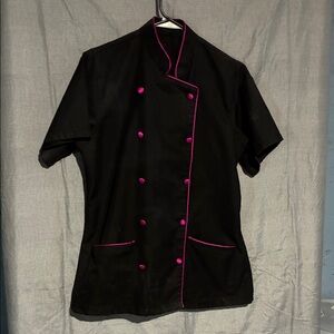 Women's Black and Pink Chef Coat